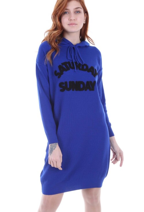 15604 Kapşonlu Triko Tunik