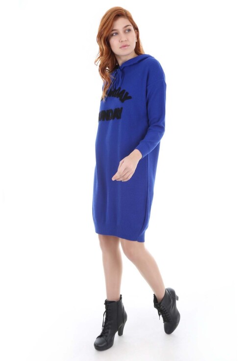 15604 Kapşonlu Triko Tunik