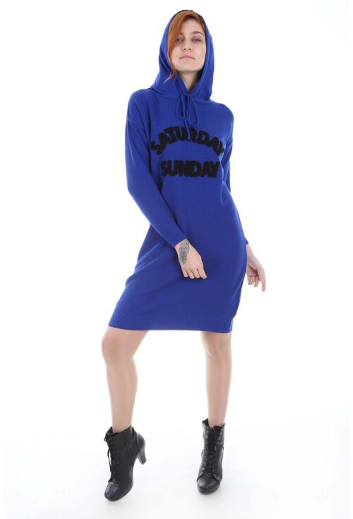 15604 Kapşonlu Triko Tunik