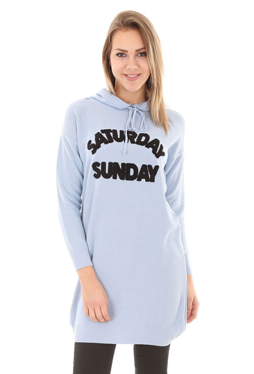15604 Kapşonlu Triko Tunik