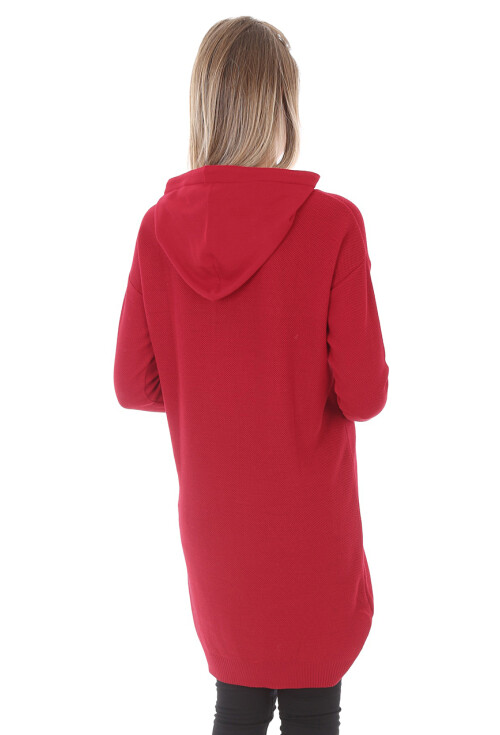 15604 Kapşonlu Triko Tunik