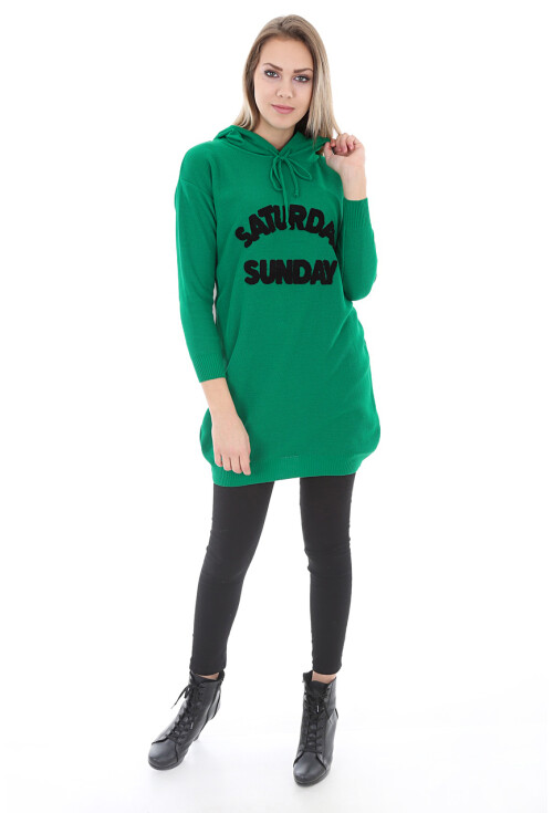 15604 Kapşonlu Triko Tunik