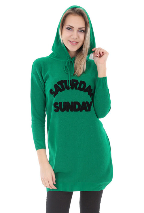 15604 Kapşonlu Triko Tunik