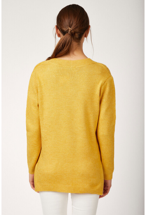 15739 V Yaka Desenli Triko Kazak