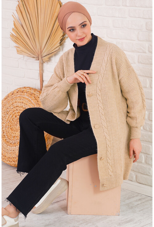 15768 Tesettür Triko Hırka