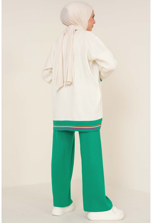 15793 Nakışlı Tesettür İkili Takım