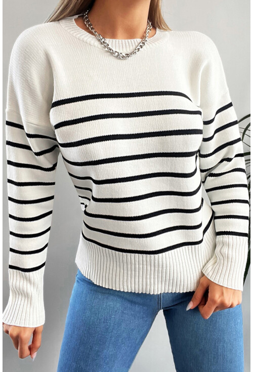 15794 Striped Knit Sweater