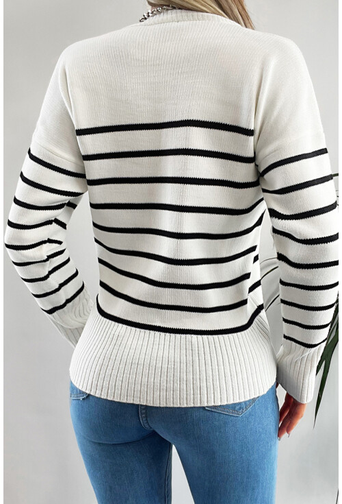 15794 Striped Knit Sweater