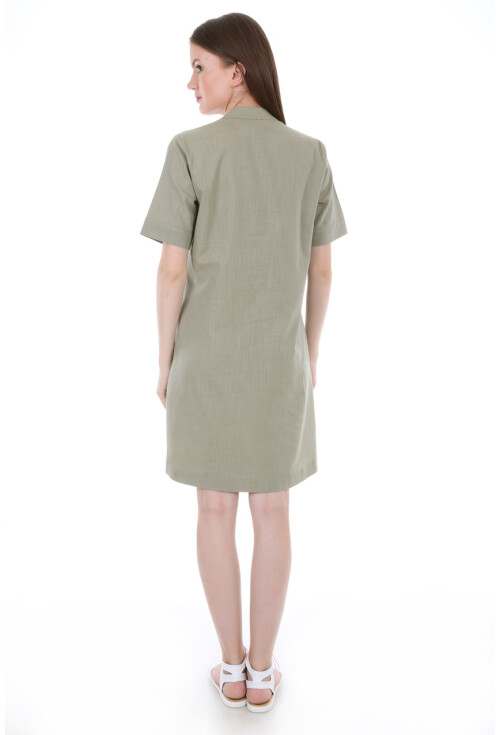 1665 Cepli Düğme Detaylı Elbise