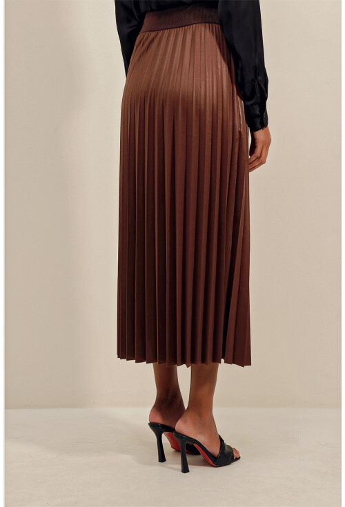 1894 Pleated Skirt With Leather-Look