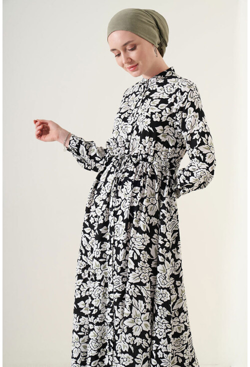 2144 Mandarin Collar Hijab Dress