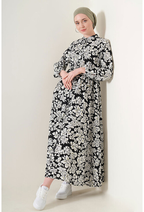 2144 Mandarin Collar Hijab Dress