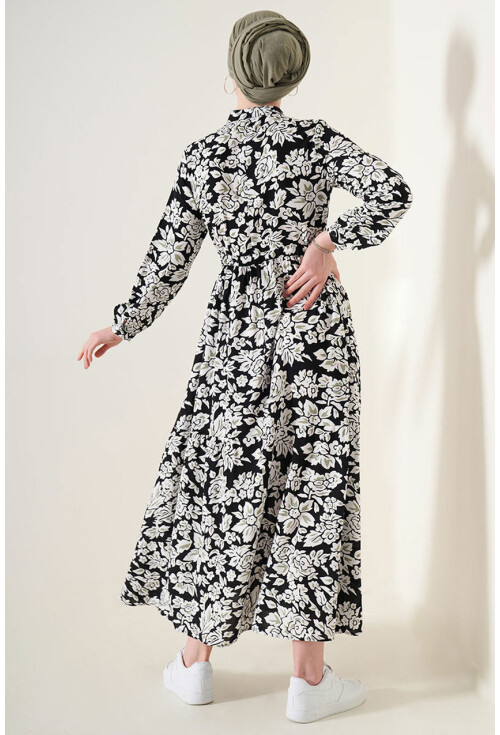 2144 Mandarin Collar Hijab Dress