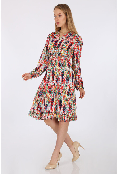 2152 Etnik Desen Elbise