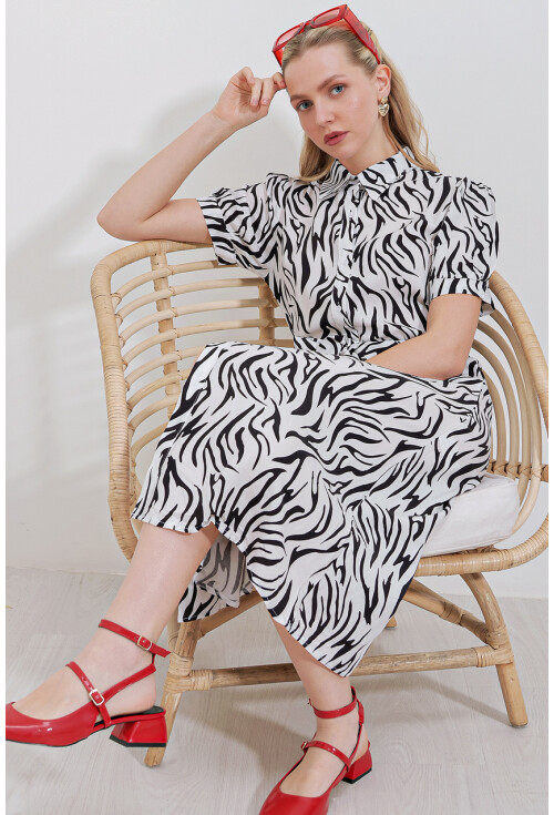 2213 Short Sleeve Viscose Dress