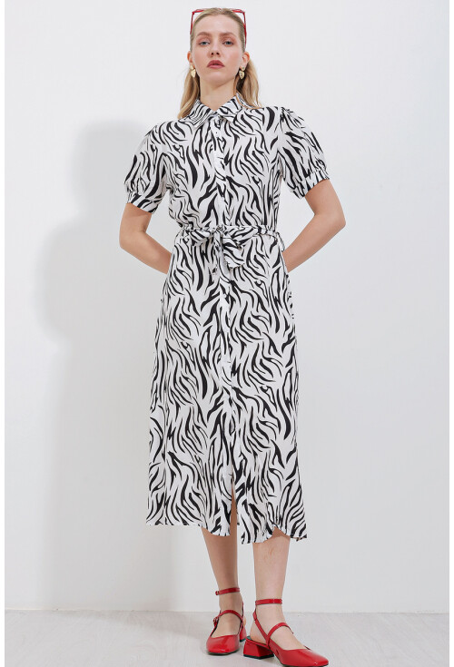 2213 Short Sleeve Viscose Dress