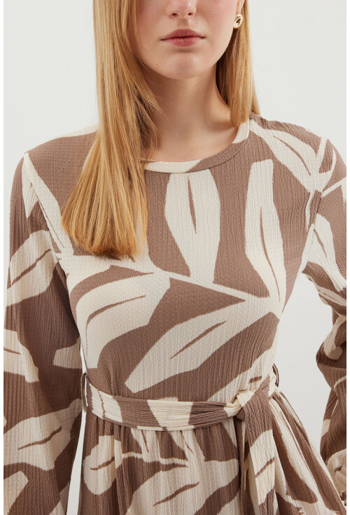 2488 Patterned Long Knit Dress