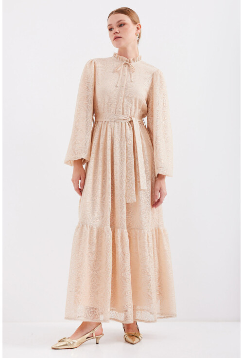 2509 Long Lace Hijab Dress