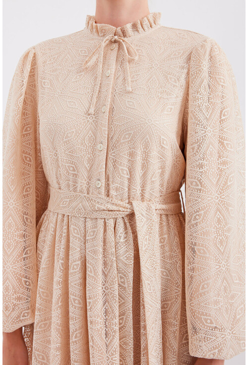 2509 Long Lace Hijab Dress