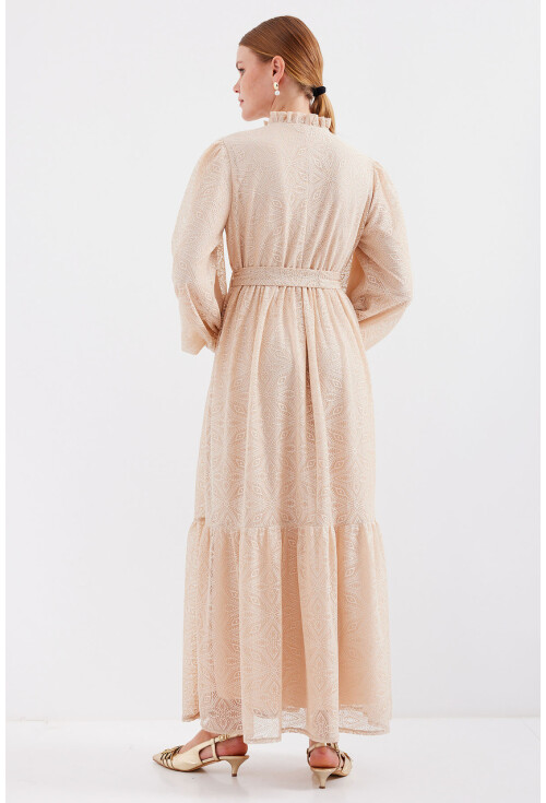 2509 Long Lace Hijab Dress