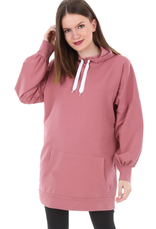 2861 Kapşonlu Sırt Baskılı Sweatshırt