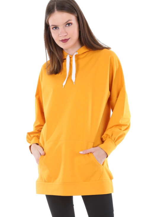 2861 Kapşonlu Sırt Baskılı Sweatshırt