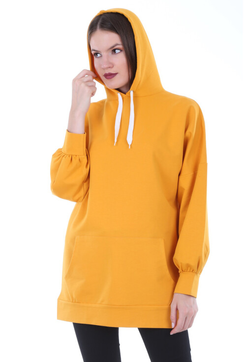 2861 Kapşonlu Sırt Baskılı Sweatshırt