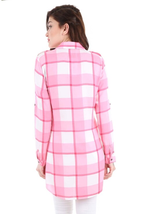 3396 Ekoseli Taşlı Gömlek