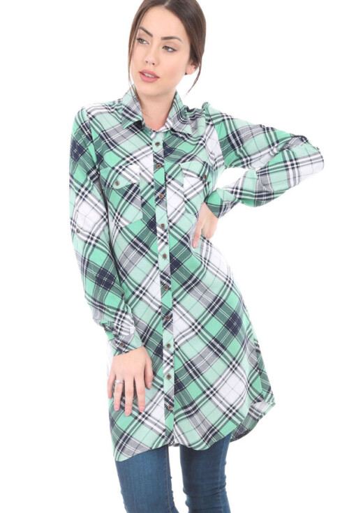 3459 Ekose Desen Tunik