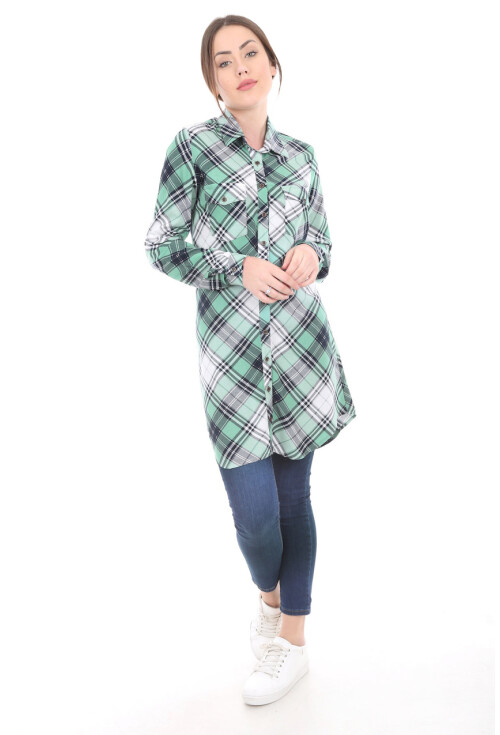 3459 Ekose Desen Tunik