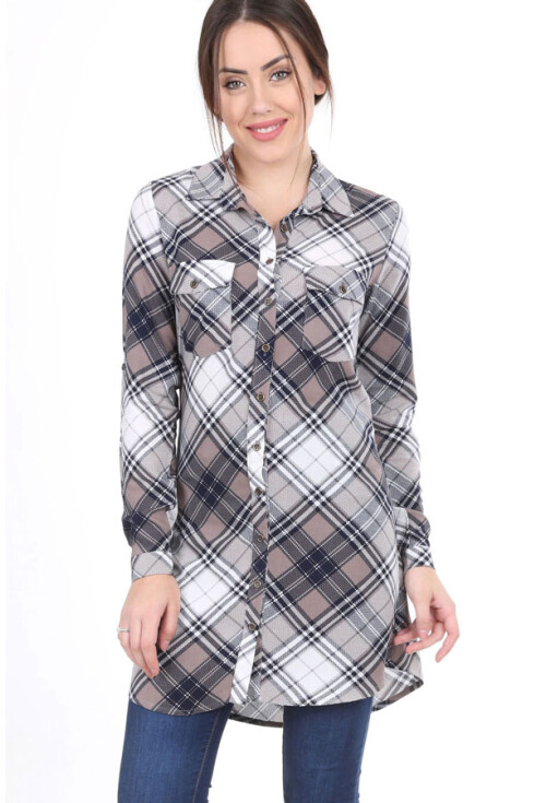 3459 Ekose Desen Tunik