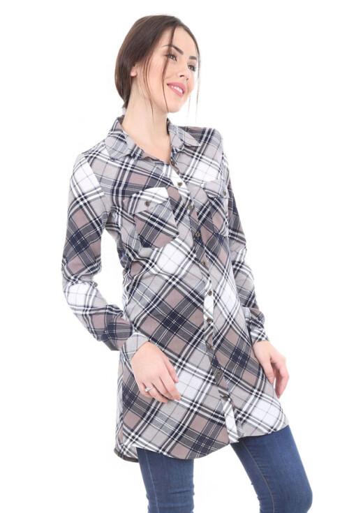 3459 Ekose Desen Tunik