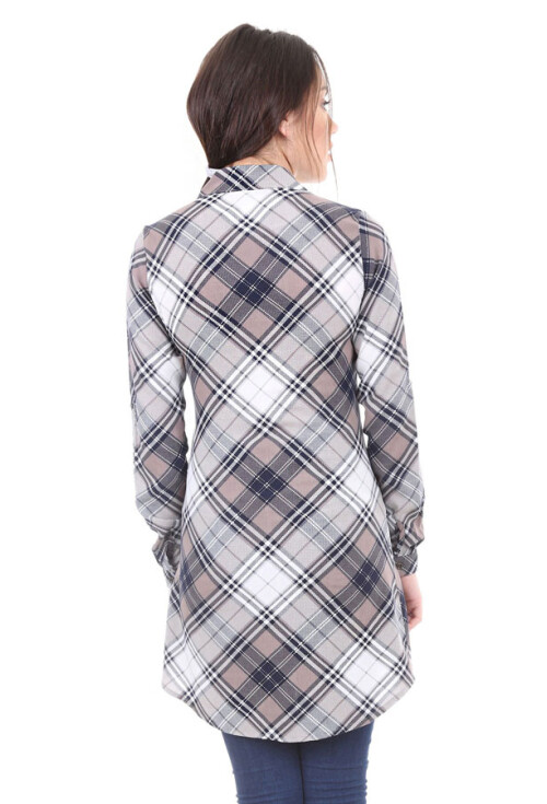 3459 Ekose Desen Tunik