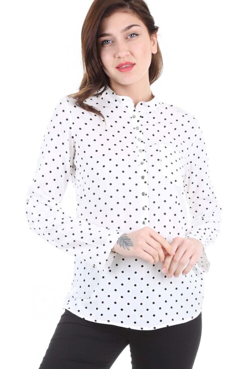 3462 Tek Cepli Çıtçıtlı Büyük Beden Gömlek