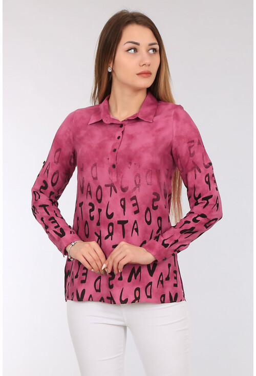 3467 Polo Yaka Desenli Gömlek