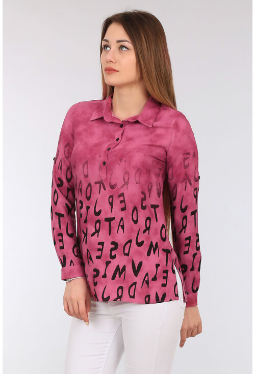 3467 Polo Yaka Desenli Gömlek