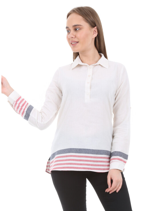 3467 Polo Yaka Desenli Gömlek