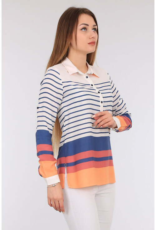 3467 Polo Yaka Desenli Gömlek