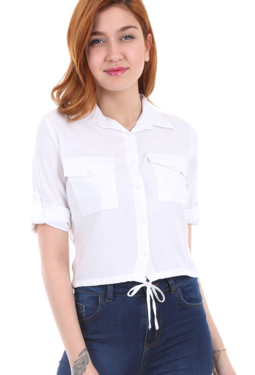 3470 Çift Cepli Bağcıklı Gömlek