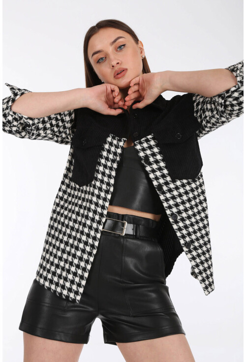 3860 Oversize İnce Kaşe Gömlek