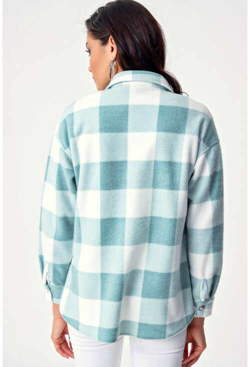 3862 Ekose Desen Oversize Gömlek