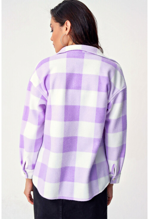 3862 Ekose Desen Oversize Gömlek