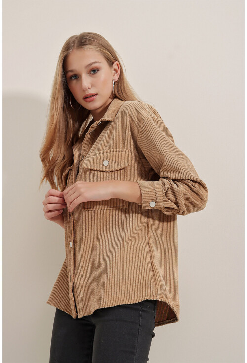 3865 Striped Corduroy Shirt