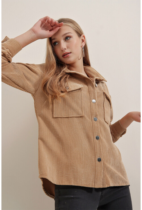 3865 Striped Corduroy Shirt