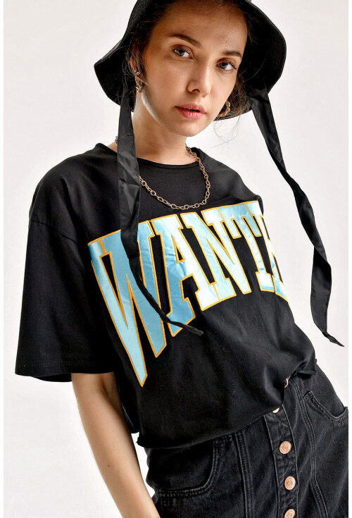 4134 Wanted Nakışlı T-Shirt