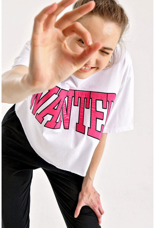 4134 Wanted Nakışlı T-Shirt