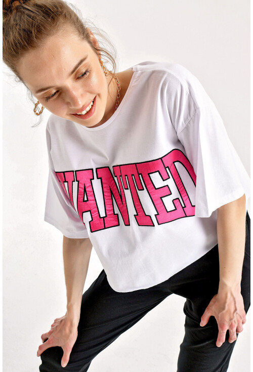 4134 Wanted Nakışlı T-Shirt