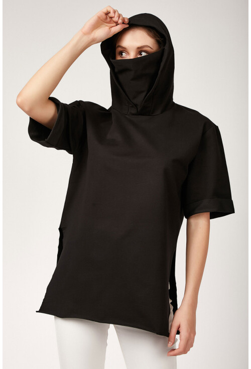 4141 Kapşonlu Korumalı T-Shirt