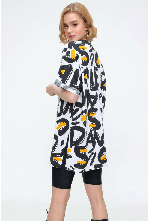 4280 Yırtmaçlı Oversize Tshirt