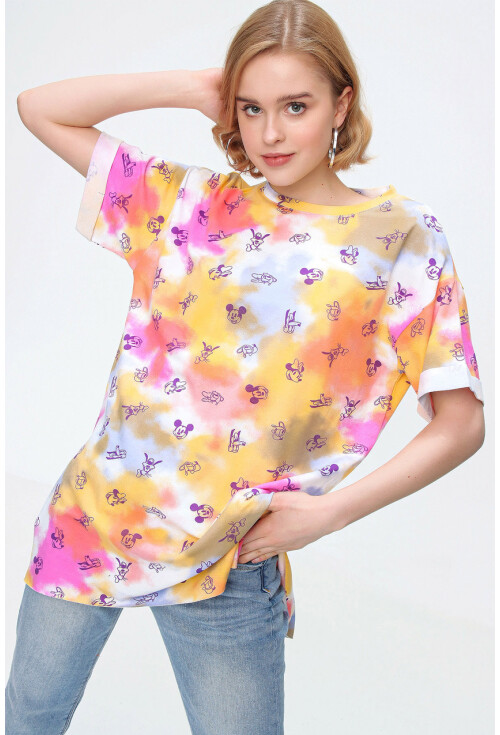 4280 Yırtmaçlı Oversize Tshirt